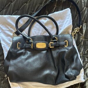 Michael Kors Black Leather Satchel With Original MK Dustbag